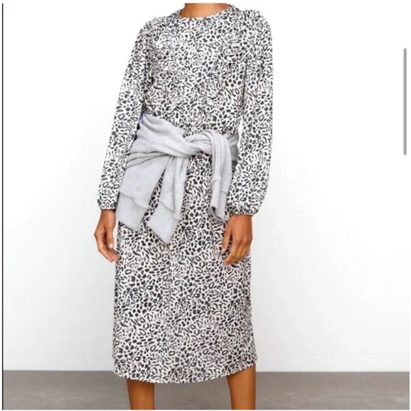 Zara Leopard printed midi Dress - Picture 1 of 9